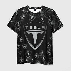 Мужская футболка TESLA BIG LOGO PATTERN