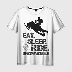 Мужская футболка EAT SLEEP RIDE SNOWMOBILE