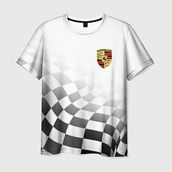 Мужская футболка Porsche Порше Финишный флаг