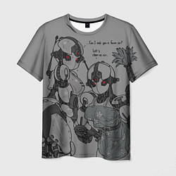 Мужская футболка Fallout - robot girls