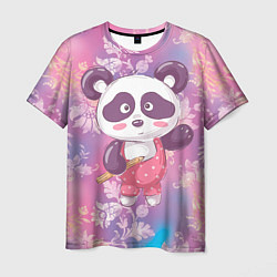 Мужская футболка Милая панда детский