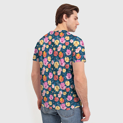 Мужская футболка Поле цветов / 3D-принт – фото 4