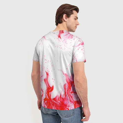 Мужская футболка Бык на красном огне / 3D-принт – фото 4