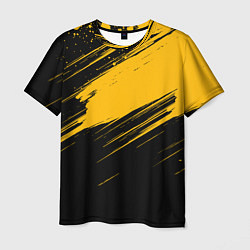 Мужская футболка Black and yellow grunge