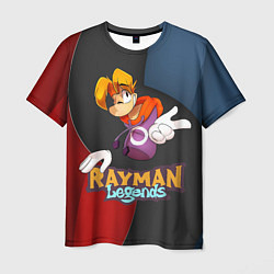 Мужская футболка Rayman на абстрактном фоне