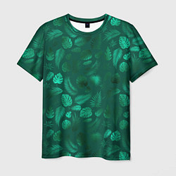 Мужская футболка Яркие зеленые листья