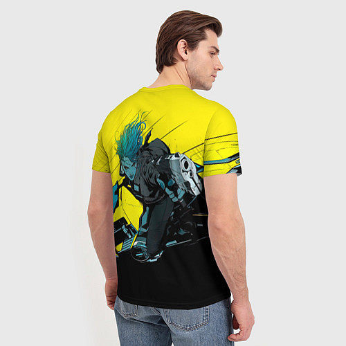 Мужская футболка Vi Ви на мотоцикле cyberpunk 2077 / 3D-принт – фото 4