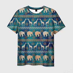 Мужская футболка Жирафы и слоны