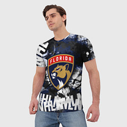 Футболка мужская Florida Panthers, Флорида Пантерз, цвет: 3D-принт — фото 2