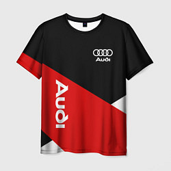Мужская футболка Audi Ауди Черный Красный Белый