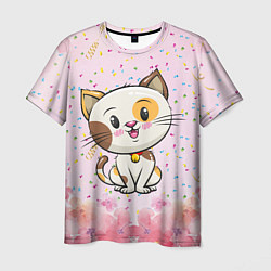 Мужская футболка Милый пятнистый котик