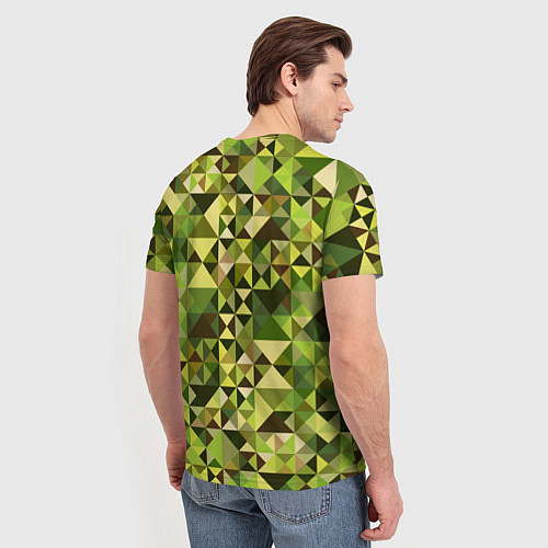 Мужская футболка Камуфляж Призма - лес / 3D-принт – фото 4