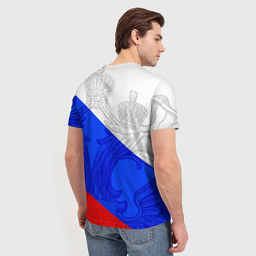 Мужская футболка Российский герб: триколор / 3D-принт – фото 4