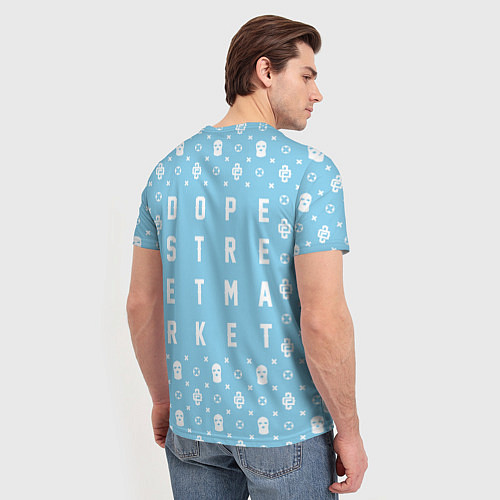 Мужская футболка Узор Sky Blue Dope Street Market / 3D-принт – фото 4