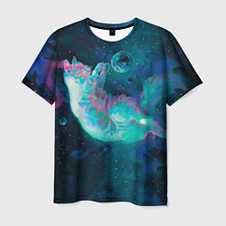 Мужская футболка Котенок в космосе