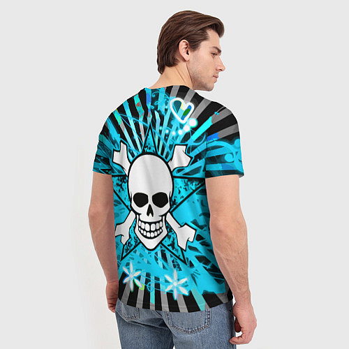 Мужская футболка Neon Skull / 3D-принт – фото 4