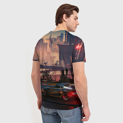 Мужская футболка Panam Панам Cyberpunk 2077 портрет / 3D-принт – фото 4