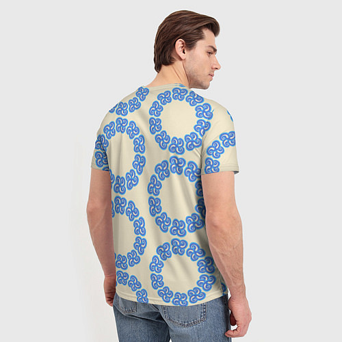 Мужская футболка Круговой орнамент из цветка / 3D-принт – фото 4