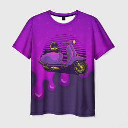 Мужская футболка Фиолетовый мопед