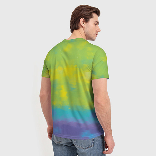 Мужская футболка Лиса фенек среди цветов / 3D-принт – фото 4