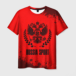 Мужская футболка RUSSIA - ГЕРБ Russia Sport Брызги