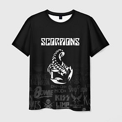 Мужская футболка Scorpions логотипы рок групп