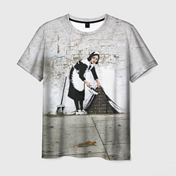 Мужская футболка Banksy - Бэнкси уборщица