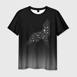 Мужская футболка Звездный черный волк