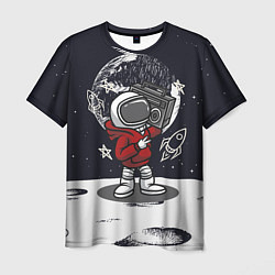 Футболка мужская Космонавт с магнитофоном, цвет: 3D-принт