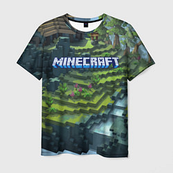 Мужская футболка Minecraft Video game Landscape