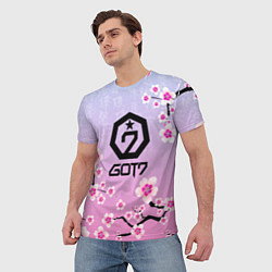 Футболка мужская GOT7 ЦВЕТЫ САКУРЫ, цвет: 3D-принт — фото 2