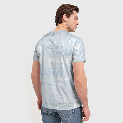 Мужская футболка Россия - на разных языках мира / 3D-принт – фото 4