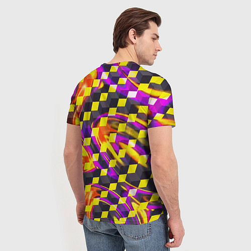 Мужская футболка Черно-желтые кубы / 3D-принт – фото 4