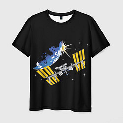 Мужская футболка Международная Космическая Станция 3D