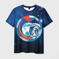 Мужская футболка Первый Космонавт Юрий Гагарин 3D 3