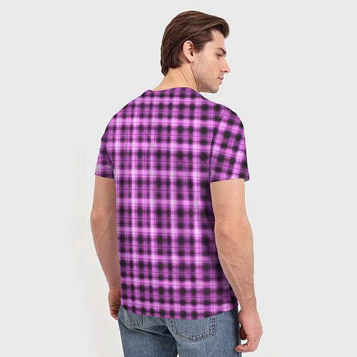 Мужская футболка Неоновый узор в клетку Светящиеся квадраты, сетка / 3D-принт – фото 4