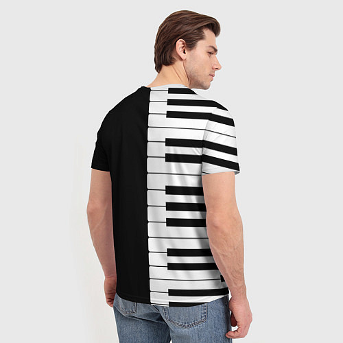 Мужская футболка Черно-Белое Пианино Piano / 3D-принт – фото 4