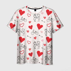 Мужская футболка Романтические сердечки