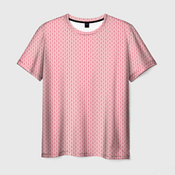 Мужская футболка Вязаный простой узор косичка Три оттенка розового