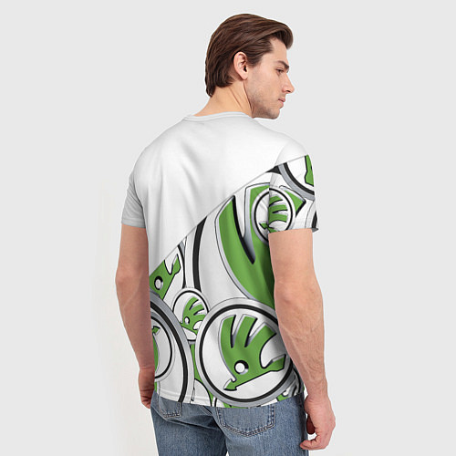 Мужская футболка Skoda Шкода Half Pattern / 3D-принт – фото 4