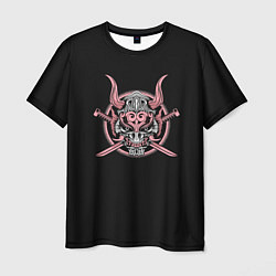 Мужская футболка Розовый Демон Самурай