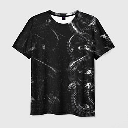 Мужская футболка Змеиный Паттерн Snake Black