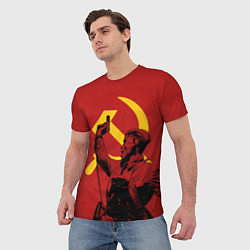 Футболка мужская За родину: Серп и молот, цвет: 3D-принт — фото 2