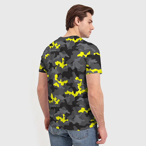 Мужская футболка Камуфляж Серо-Чёрный / 3D-принт – фото 4