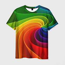 Мужская футболка Спираль Модный узор 2023 Неон