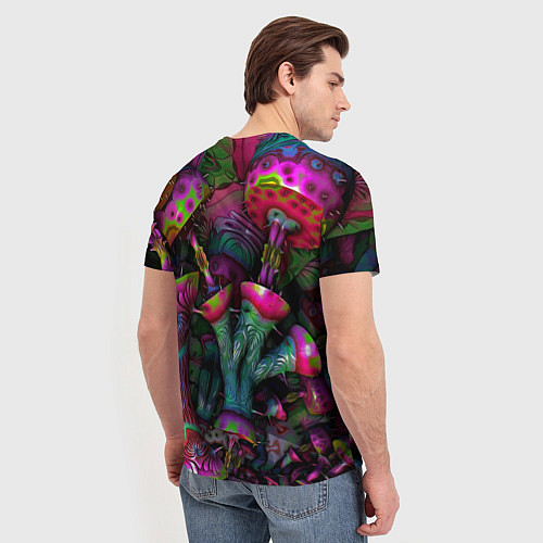 Мужская футболка Вот такие грибочки Pattern Психоделика / 3D-принт – фото 4