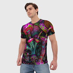 Футболка мужская Вот такие грибочки Pattern Психоделика, цвет: 3D-принт — фото 2