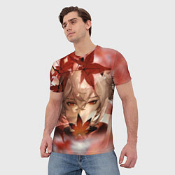 Футболка мужская Кадзуха и кленовые листья, цвет: 3D-принт — фото 2