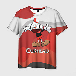 Мужская футболка Cuphead веселая красная чашечка