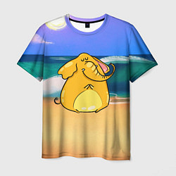 Мужская футболка Желтый слон
